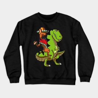 French Bulldog Riding T-Rex Dinosaur Mexican Cinco de Mayo Crewneck Sweatshirt